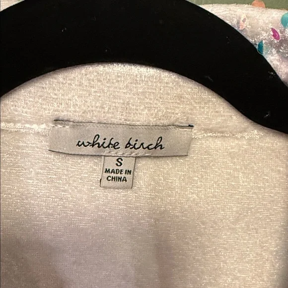 white birch white sequin shimmery top - Picture 3 of 8